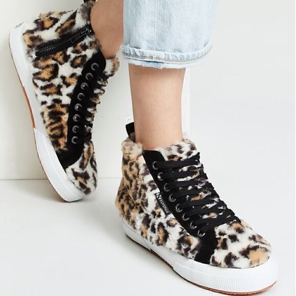 NWT Superga X Jocelyn 2795 Leopard Print High-Top Sneakers - Picture 1 of 7